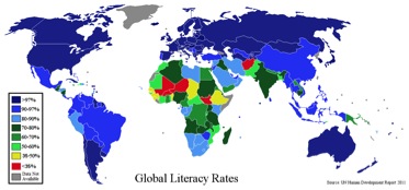 Mapa Global Literacy Rates