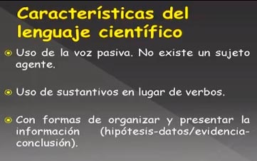 Imagen video 4. El lenguaje científico