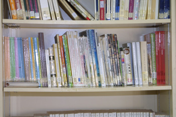 Imagen de una estantería con libros